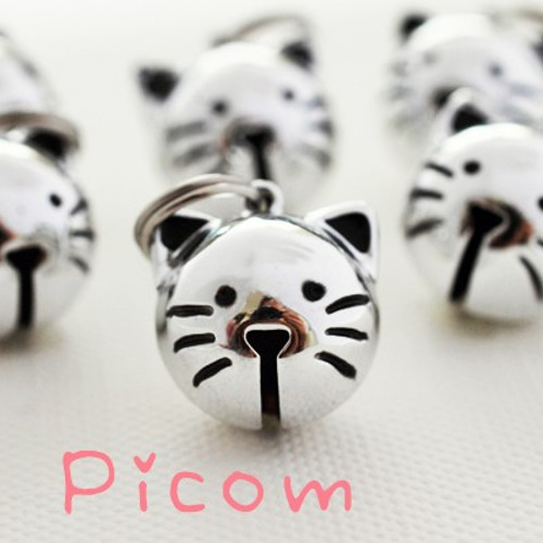 猫ねこ鈴シルバーPicom チャーム Picom 通販 1333544｜Creema