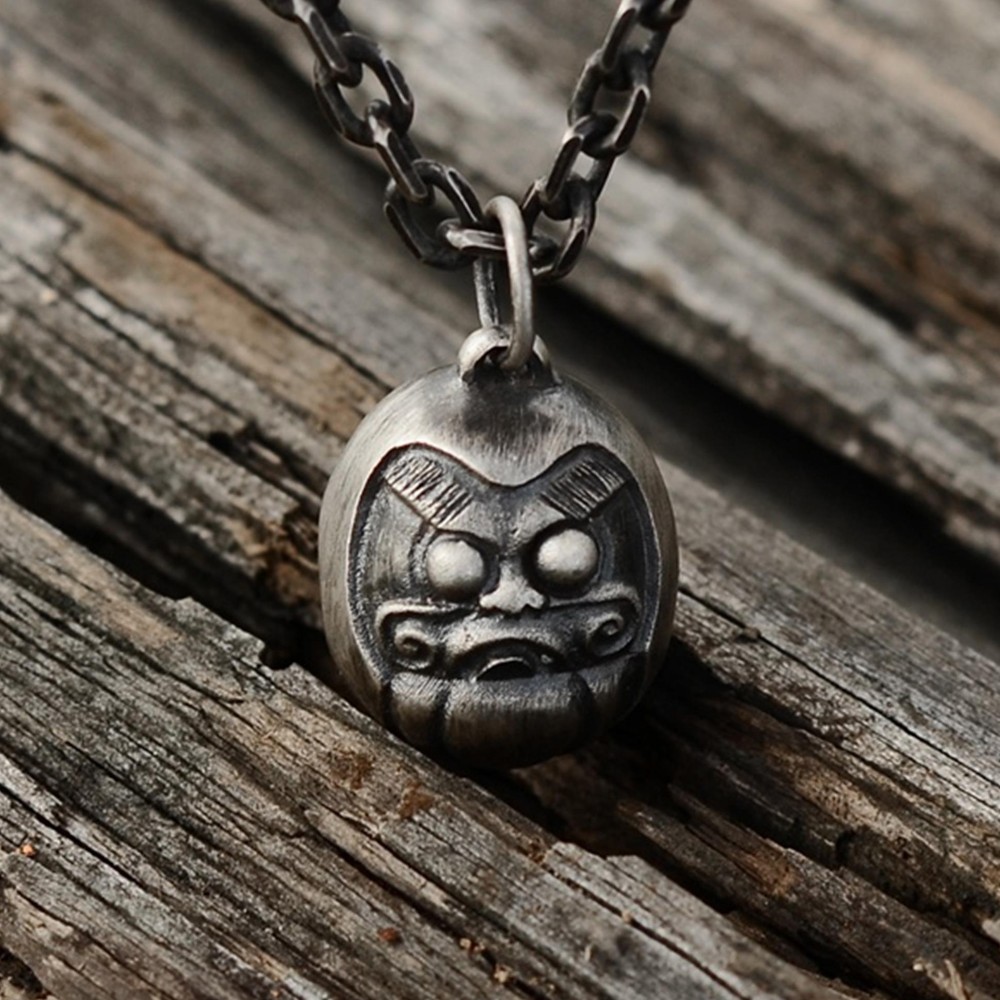 ダルマペンダントネックレス、タンブラースターリングシルバーエッグジュエリー、パーソナライズされた生産   Cma063