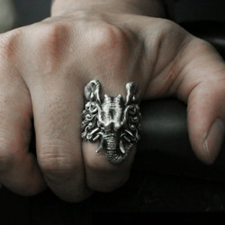 6歯の象の指輪-仏教の山のスターリングシルバーの指輪-手作り Cma091 8枚目の画像