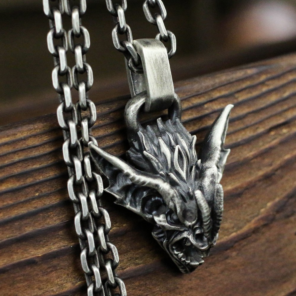 ガーゴイルバットペンダント925スターリングシルバーハンドメイド、ヴァンパイアバットネックレスゴシックダークジュエリーデ