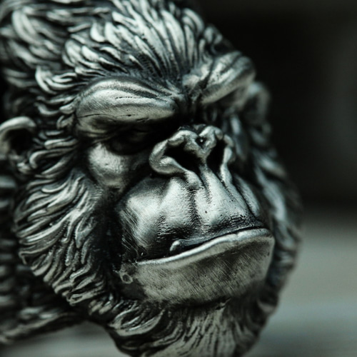 ゴリラシルバーリング、ダイヤモンド925シルバーリング