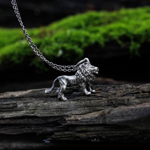 ライオン925シルバーペンダントネックレス、アフリカンライオン