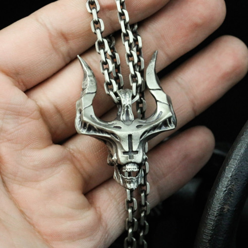 スレイヤー シルバー 925 スカル クロス ネックレス ペンダント ストーン スレイヤー シルバー 925 スカル クロス ネックレス ペンダント
