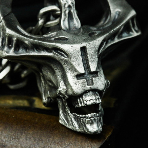 スレイヤー シルバー 925 スカル クロス ネックレス ペンダント