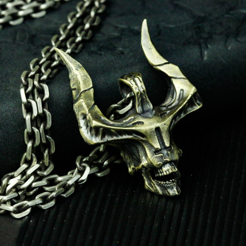 スレイヤー シルバー 925 スカル クロス ネックレス ペンダント