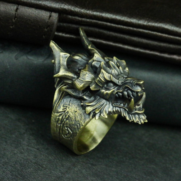 ドラゴンの九人の息子-HOU-925シルバーリング-手作りの指輪-神話と伝説 9枚目の画像