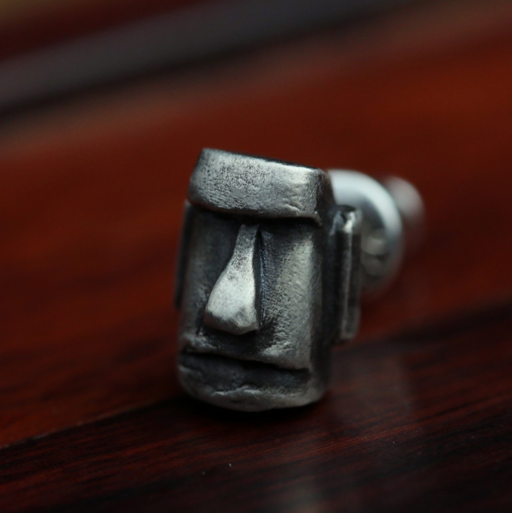 イースターアイランドウォッチャーストーンスターリングシルバースタッドピアス