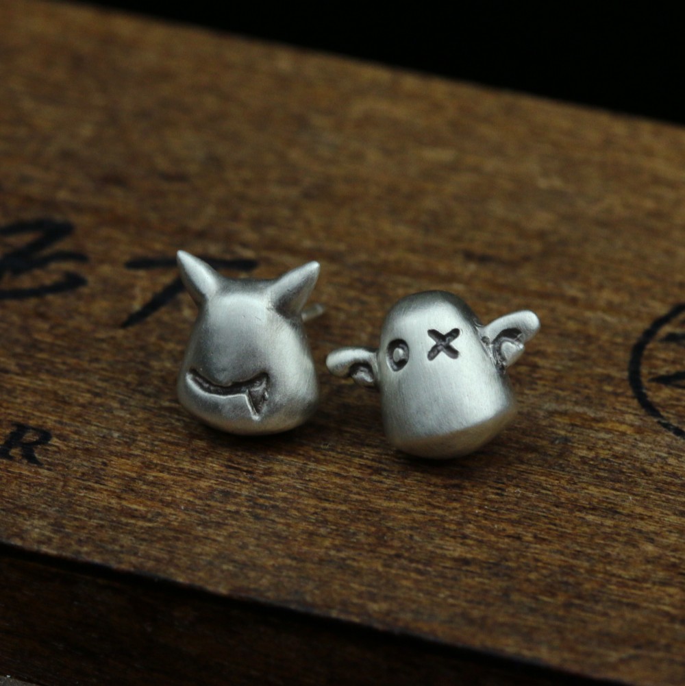 一対エンジェルデビルイヤリングジュエリー、エンジェルイヤリング、デビルイヤリング、かわいいイヤリング-手作り