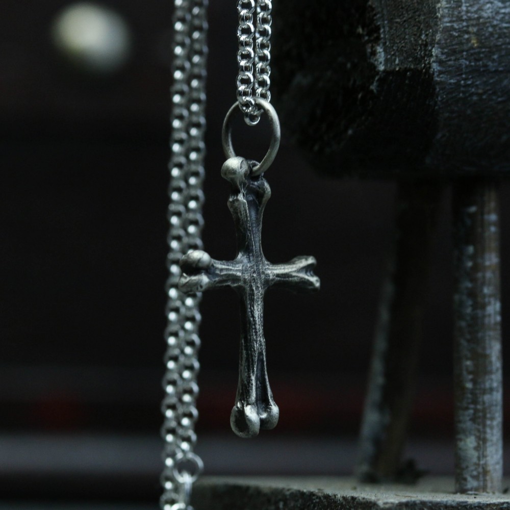 クリスチャンクロスペンダント、テクスチャペンダント、クロスカップルペンダント、クロスネックレス-手作り