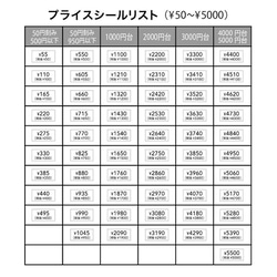 【税抜価格・税込価格 併記 プライスシール】5×10㎜  200枚（白×黒文字）¥ 50〜¥5000 5枚目の画像