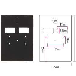 【30枚】M穴上台紙（黒）ピアス・イヤリング兼用　2way  3.5×5cm 揺れる　ブラック  ノンホール　D088 3枚目の画像