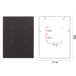 【30枚】台紙LL（黒）ピアス・ネックレス・ブレスレット兼用 6.7×9cm  日本製 ブラック D086 3枚目の画像