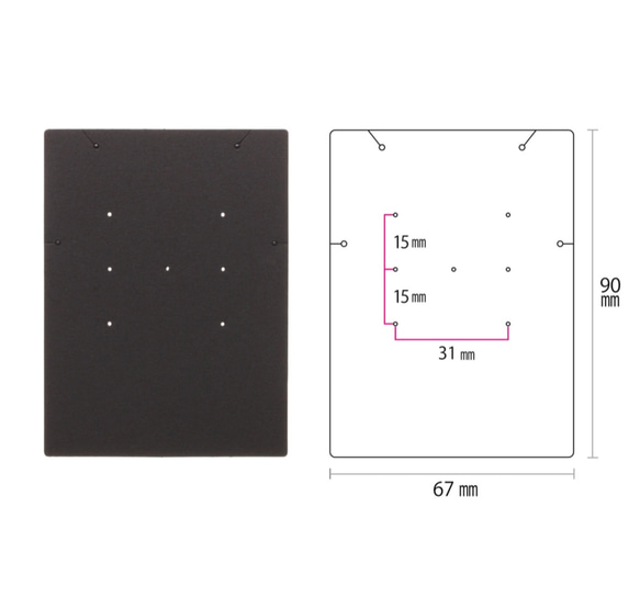 【30枚】台紙LL（黒）ピアス・ネックレス・ブレスレット兼用 6.7×9cm  日本製 ブラック D086 3枚目の画像