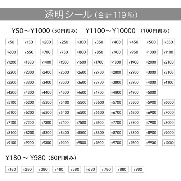 【選べる！400枚】台紙用シール400枚セット（透明地 or 白地）5×10㎜　日本製　レジン　チタン　ニッケルフリー 17枚目の画像