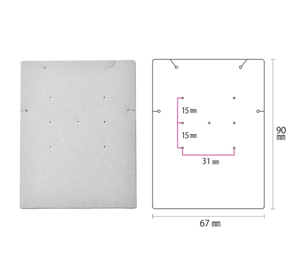 台紙 LL(グレー) ピアス・ネックレス・ブレスレット兼用 6.7×9cm  30枚 日本製 D093 2枚目の画像
