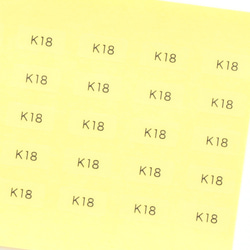 【台紙用シールBT】シルバー　14KGF K10 K18GP K16GP ディップアート（透明×黒文字）200枚 2枚目の画像