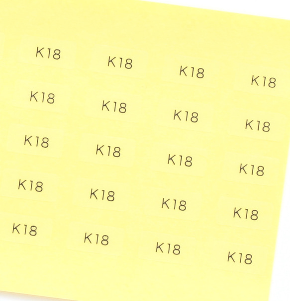 【台紙用シールBT】シルバー　14KGF K10 K18GP K16GP ディップアート（透明×黒文字）200枚 2枚目の画像