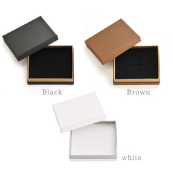 【箔押し名入れ】ジュエリーギフトボックス（M）印籠型 90×73×30㎜ 50個　ブラック・ブラウン・ホワイト SH09 4枚目の画像