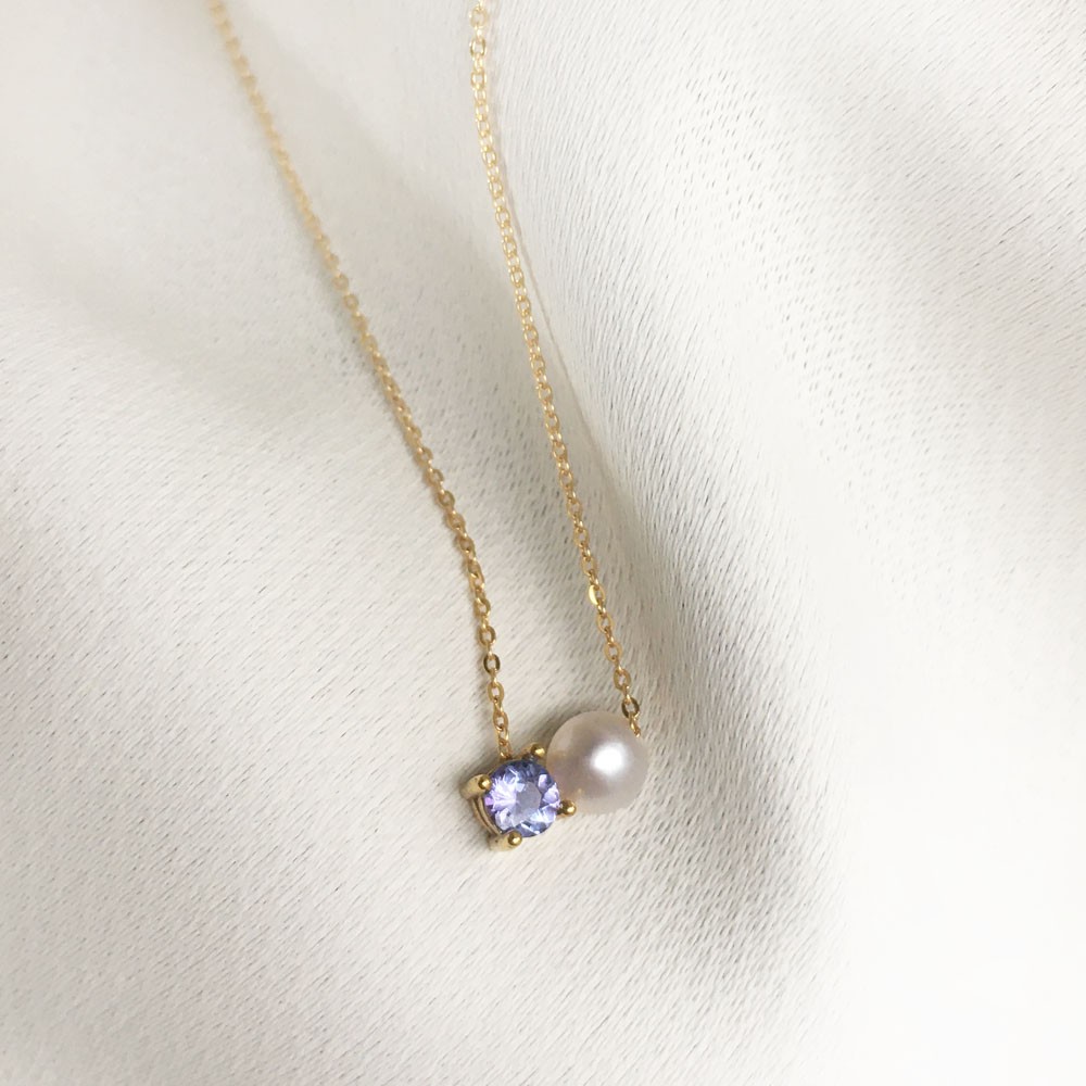 【特集掲載】人気２粒シリーズ自分へのご褒美ジュエリー〜12月誕生石〜タンザナイトとあこやのスルーネックレス