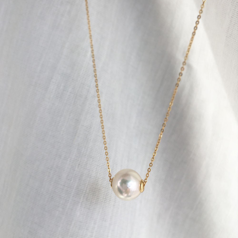 K14gf あこやパールのスルーネックレス