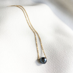 [K14GF]小淡水黑罌粟珍珠項鍊 第3張的照片