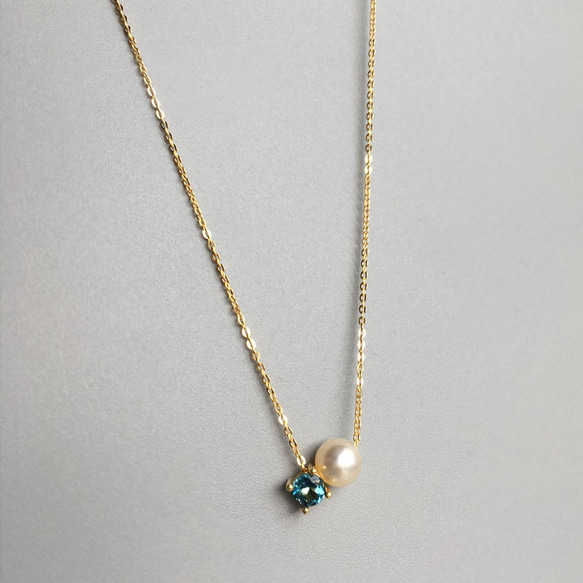 ✨犒賞自己珠寶十一月誕生石~倫敦藍托帕石和Akoya珍珠項鍊“特色” 第3張的照片