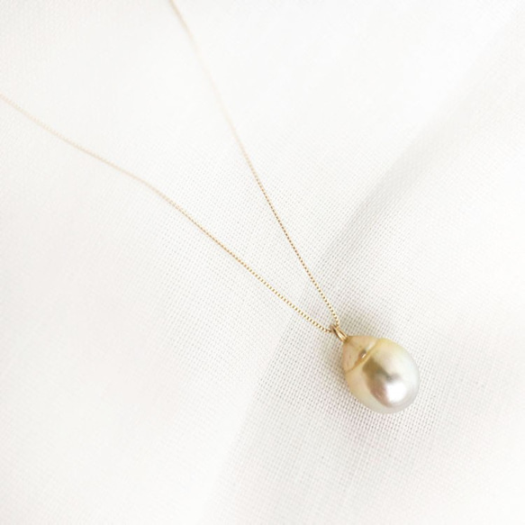 【SALE！】【K10YG】South Sea Pearl Necklace 2枚目の画像