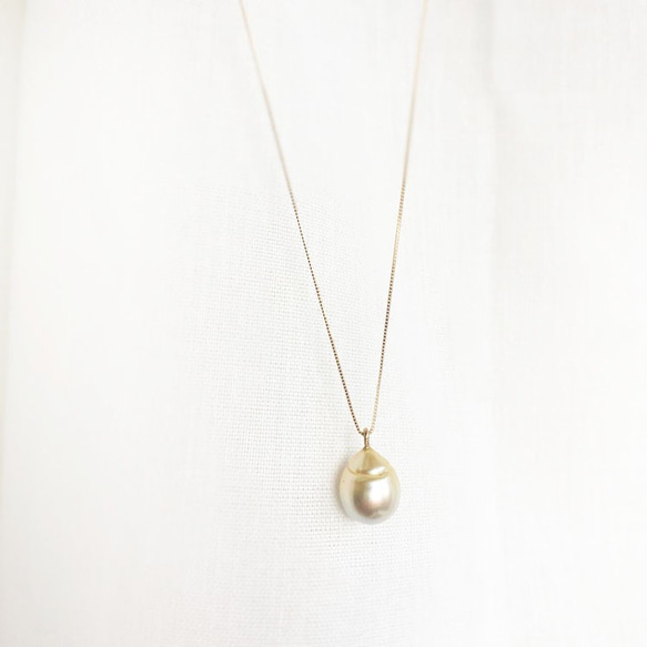 【SALE！】【K10YG】South Sea Pearl Necklace 1枚目の画像