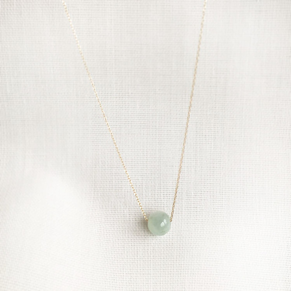 K10YG】天然小粒本翡翠シンプルのネックレス ネックレス・ペンダント
