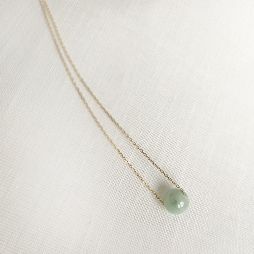 専用ページ❣️氷種小粒翡翠 ネックレス K10YG】天然小粒本翡翠シンプルのネックレス ネックレス