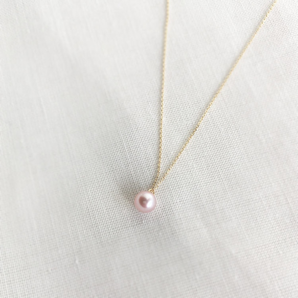 櫻花粉紅流行標準尺寸✨頂級粉紅珍珠項鍊耳環套裝 第3張的照片