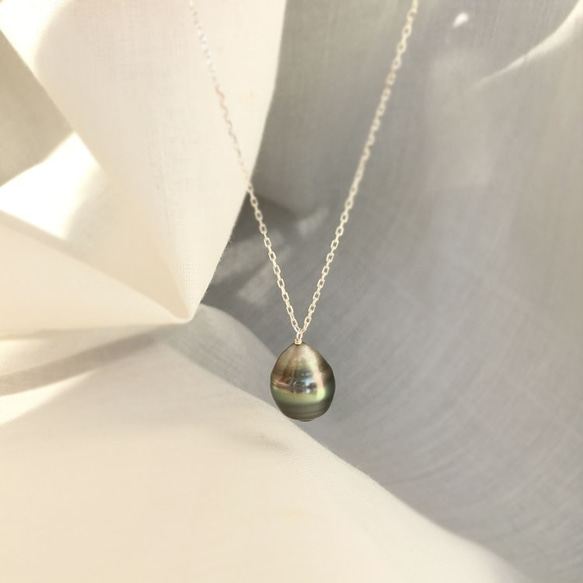 【K14GF／シルバー】Tahitian Baroque Pearls Necklace 2枚目の画像