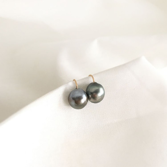 [K14GF]大溪地巴洛克式珍珠耳環 第2張的照片