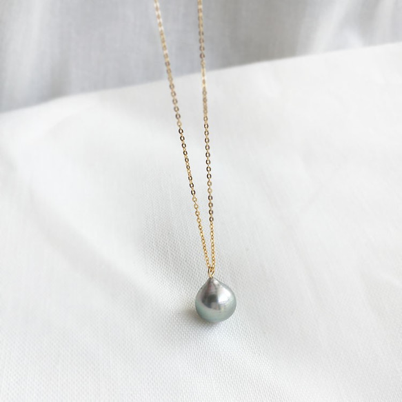 【K14GF／Silver】Tahitian Baroque Pearls Necklace 3枚目の画像