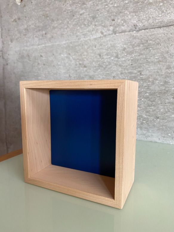 メープル素材のキューブ型壁掛けボックス　p.box BX-1 5枚目の画像