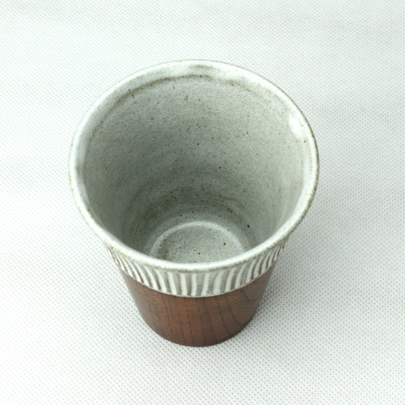 あさか野焼 陶器と漆器の combination タンブラー(スリムライン) 3枚目の画像