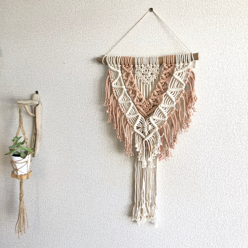 タペストリー　マクラメ　マクラメ編み　マクラメタペストリー　ズパゲッティ マクラメ編みタペストリー（L） - TEN412'S GALLERY | minne byGMO