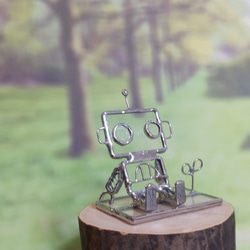 ガラスのロボット　マハロボット「ひと休み」　小さい方 gm-027 8枚目の画像