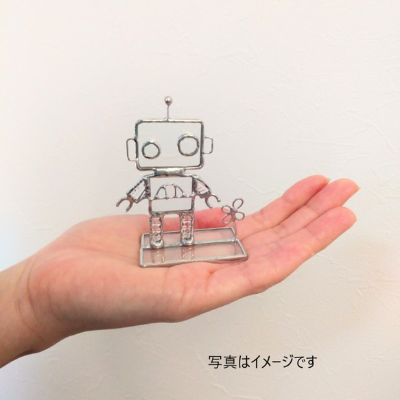 ガラスのロボット　マハロボット「ひと休み」　小さい方 gm-027 9枚目の画像