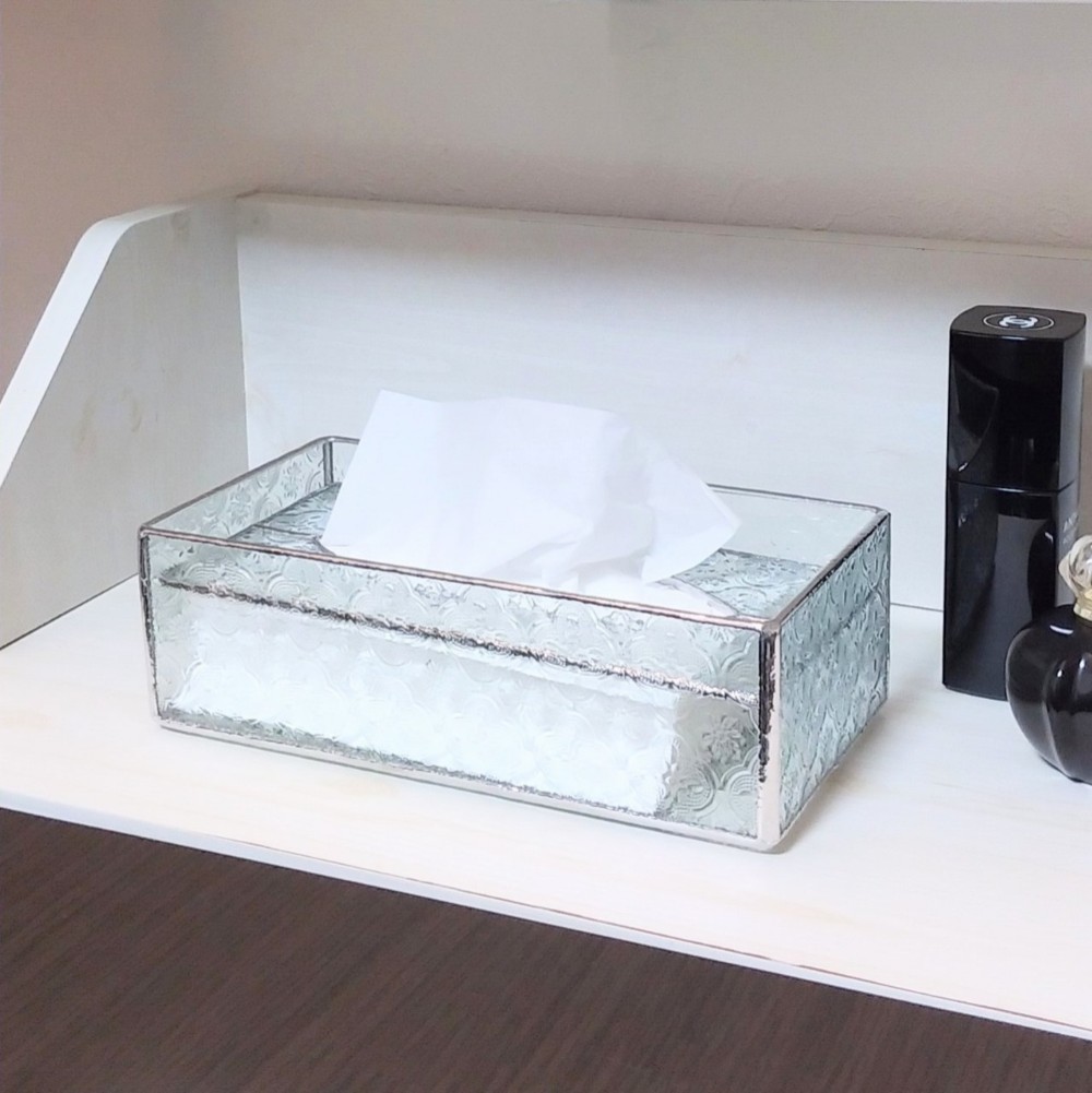 ステンドグラス　ティッシュボックス　フローラ　gm-029