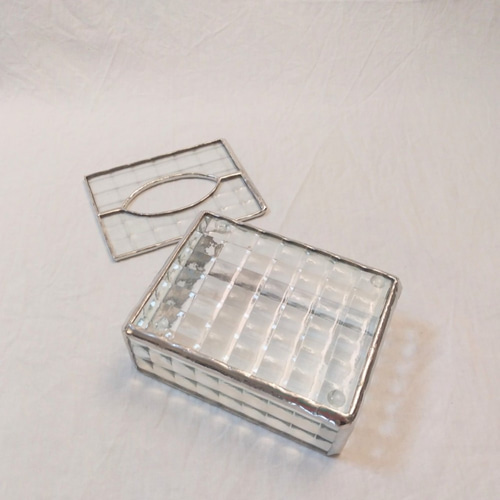 ステンドグラス ティッシュボックス ミニ パターンガラス gm-033