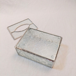ステンドグラス　ティッシュボックス　ミニ　　フローラ　gm-035 4枚目の画像