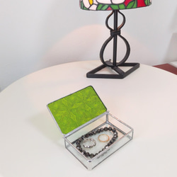 ステンドグラス 蓋つき小物入れ カードボックス アクセサリーボックス
