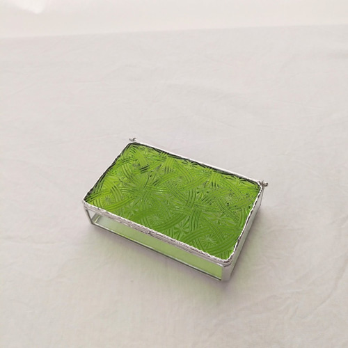 ステンドグラス 蓋つき小物入れ カードボックス アクセサリーボックス