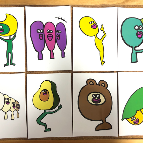 シュールなオリジナルイラスト 8枚セット イラスト はぴ 通販 11030149 