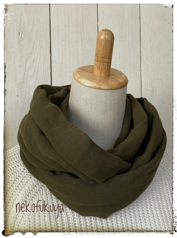 ほんわか柔らかダブルガーゼのスヌード  色が選べます　☆受注製作です☆在庫のあるときもあります 2枚目の画像