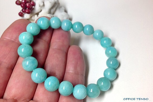 新品ペルー産上質アマゾナイトブレスレット アマゾナイト ブレスレット 高品質 ペルー産 12mm 18~19cm M~LL