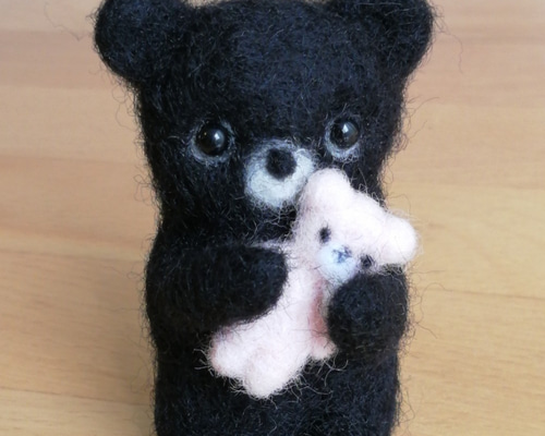 しばいぬくまちゃん　（グレー）　羊毛フェルト imgrc0071032894.jpg