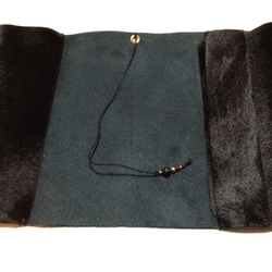 ブックジャケット　ハラコ　ブラック　文庫サイズ 4枚目の画像