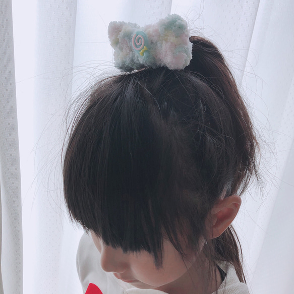 ふわふわヘアゴム　ゆめかわいい　クマ 3枚目の画像